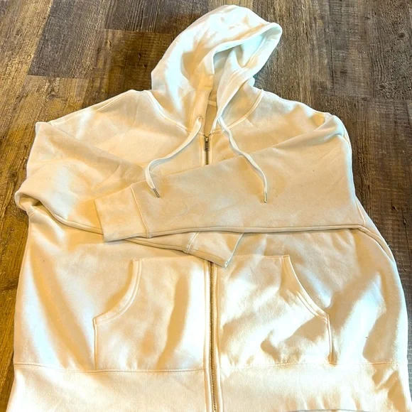 Old Navy Zip up Hoodie Cream Color Size XL - Picture 1 of 2